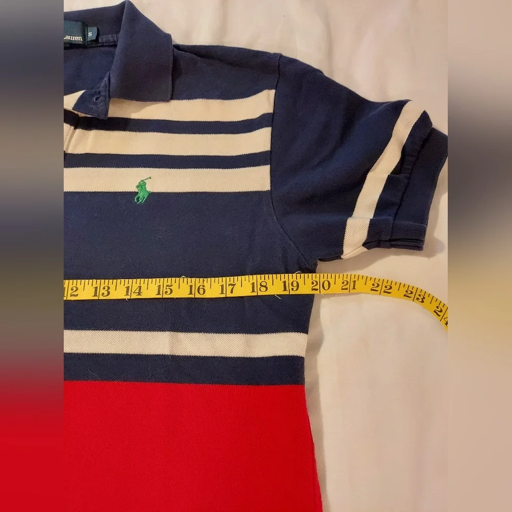 Polo by Ralph Lauren Men's Blue and Red Striped Polo